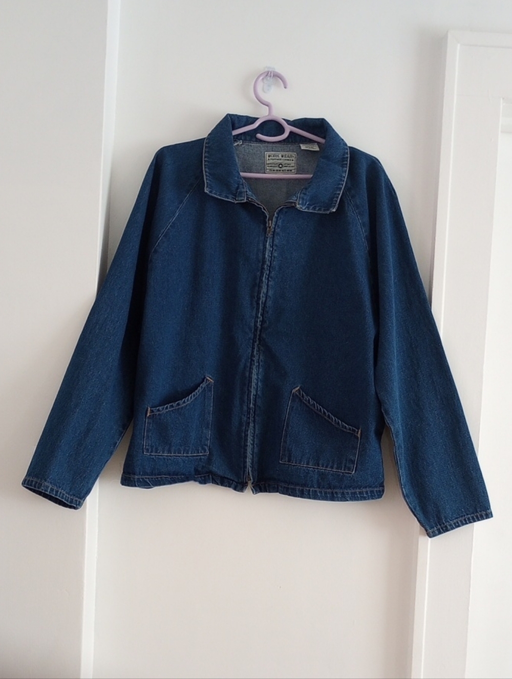 Vintage 100% Cotton Blue Denim Work Wear Jacket Size XL